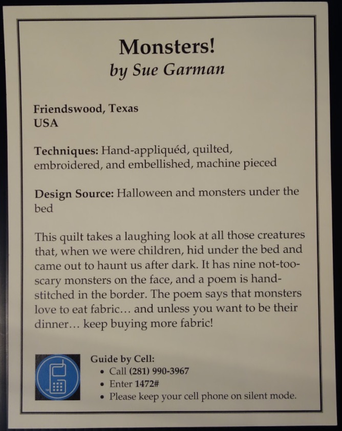 "Monsters!" by Sue Garman - Sign